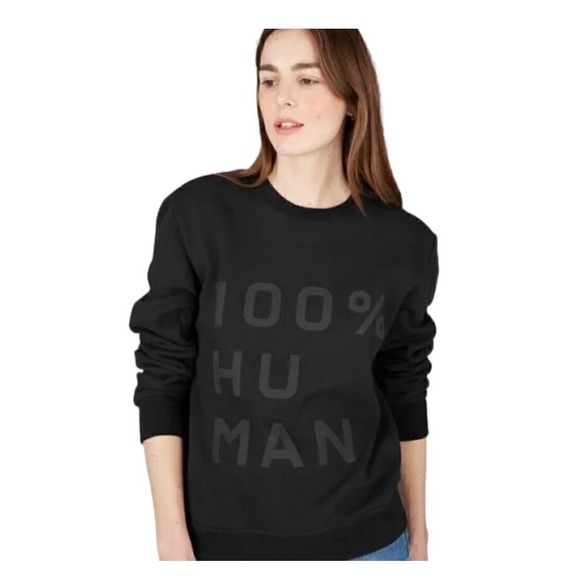 Everlane Tops - Everlane‎ 100% Human Sweatshirt Black Raglan Crewneck XS Cotton Pullover